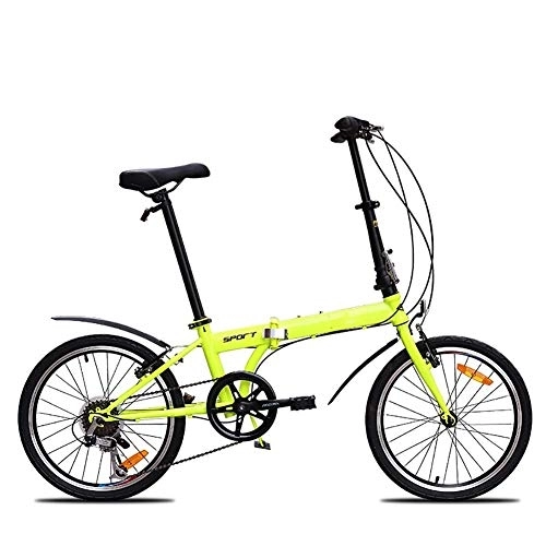 Folding Bike : CHHD 20-Inch Folding Bicycle, Ultra-Light Portable Men And Women Variable Speed Bicycle, Lady Student Bicycle, Suspension Frame Folding Bike Folding Bicycle Foldable Bike, Green