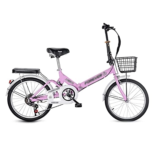 Folding Bike : CHHD 7 Speed Folding Bike for Adult Men And Women Teens， 20 Inch Mini Lightweight Foldable Bicycle for Student Office Worker Urban Environment