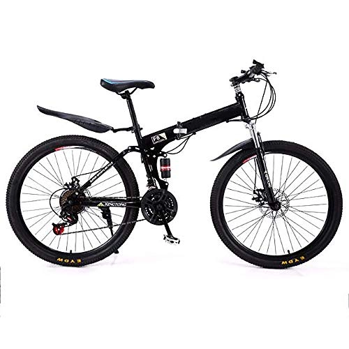 Folding Bike : CHHD Adult Folding Mountain Bike 24 / 26 Inch Variable Speed ?Off-Road Dual Shock Absorber 21 Speed