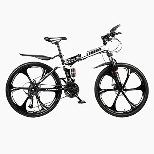 Folding Bike : CHHD Foldable High-carbon Steel Hard- Mountain Bike 26-inch Adult Bike, 21-speed / 24-speed / 27-speed