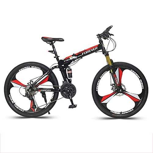 Folding Bike : CHHD Folding Mountain Bike Bicycle 26-inch Double Disc Brake Variable Speed Double Shock-absorbing Bicycle, 27 Speed