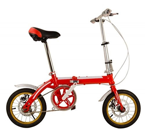 Folding Bike : Children Bicycle 14 Inch Folding Car With Light Color With Folding Bike Bicycle Cycling Mountain Bike, Red-18in