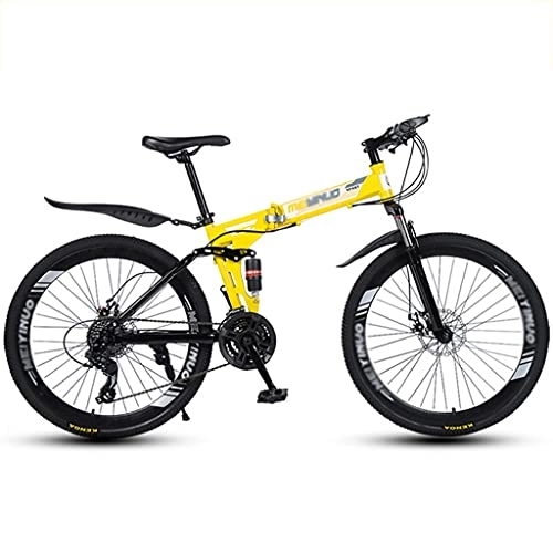 Folding Bike : Children's bicycle Youth / Adult Folding Mountain Bike, Full Suspension 27 Speed ​​Gears Disc Brakes Mountain Bicycle with Dual Disc Brake for Men and Women ( Color : Style2 , Size : 26inch24 speed )