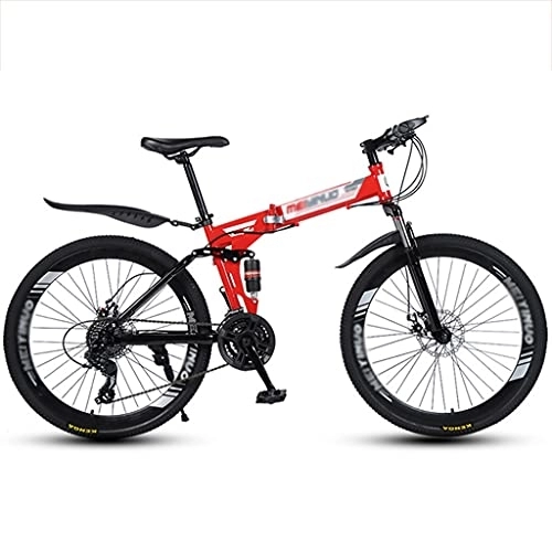 Folding Bike : Children's bicycle Youth / Adult Folding Mountain Bike, Full Suspension 27 Speed ​​Gears Disc Brakes Mountain Bicycle with Dual Disc Brake for Men and Women ( Color : Style3 , Size : 26inch27 speed )