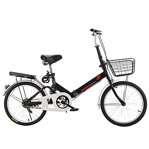 Folding Bike : CHUNSHENN Mountain Bike Black Bicycle The Highway, Folding Bike ​Shock ​Absorbing Lightweight And Stylish, Variable Speed Running On, With Back Seat And Basket