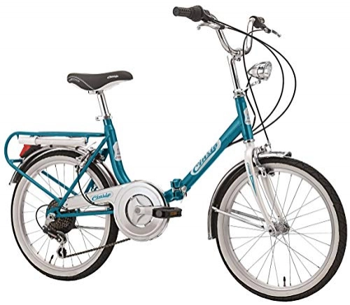 Folding Bike : Cinzia Firenze 20-Inch Folding Bicycle 6-Speed, blue-white