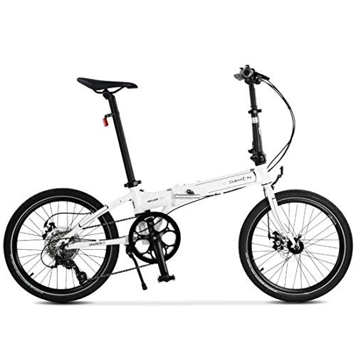 Folding Bike : City Bike 20 Inch 8-Speed Fold Bicycle With Mechanical Disc Brake For Unisex Adult, white