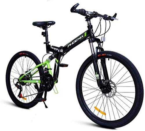 Folding Bike : City Bike 24-Speed Fold Bicycle With Double Shock Absorption For Unisex Adult