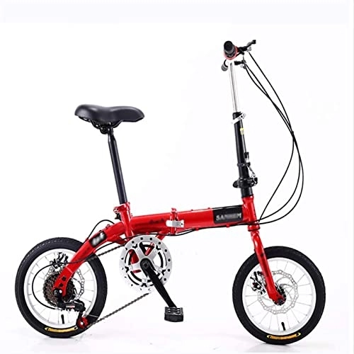 Folding Bike : City Bike - Lightweight Foldable Adult Folding Bike With Variable Speed, Double Disc Brakes - Portable Bicycle For Men, Women, Students - Small Wheel Size