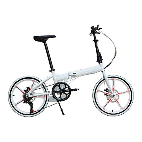 Folding Bike : CJF 20" Folding Road Bike Small Portable Bicycle with Adjustable Seat And Front Handlebar for Travel Outdoor, A