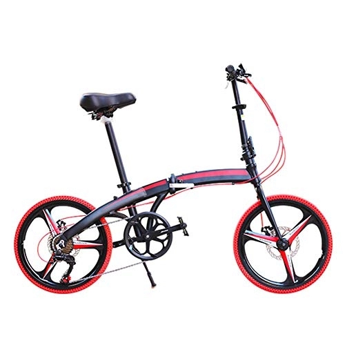 Folding Bike : CJF 20 Inch Folding Bicycle Portable Road Bike with Variable Speed, Anti-Puncture Tire, for Adult And Student, A