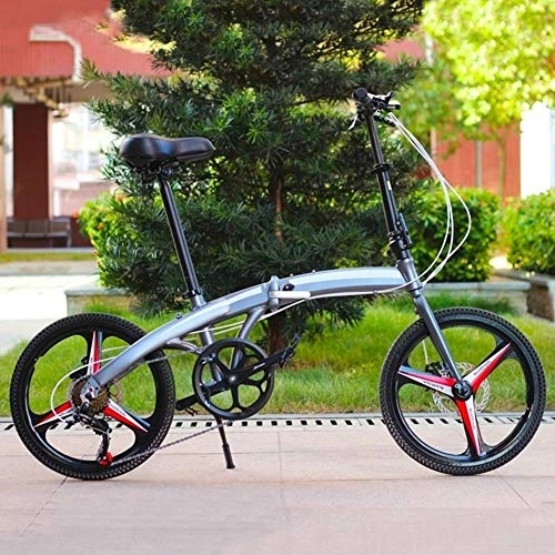 Folding Bike : CJF 20 Inch Folding Bicycle Portable Road Bike with Variable Speed, Anti-Puncture Tire, for Adult And Student, B