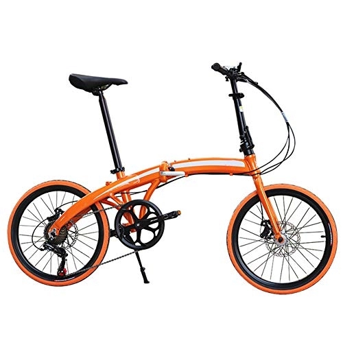 Folding Bike : CJF 20" Lightweight Alloy Folding Bicycle Bike Small Portable Road Bike with Adjustable Seat And Front Handlebar for Male And Female, B