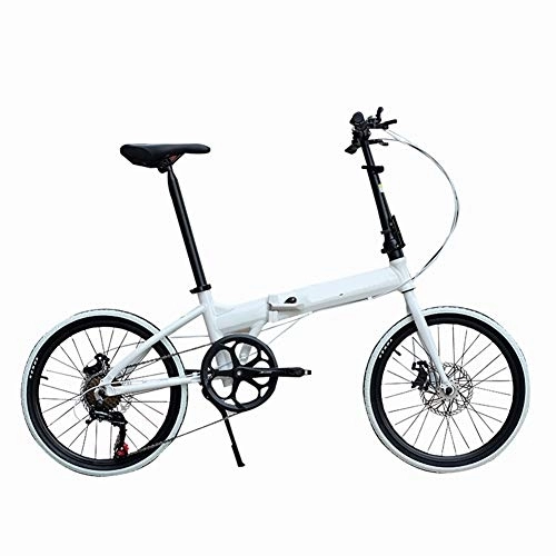 Folding Bike : CJF Lightweight Bike Small Folding Portable Road Bicycle with Spoke Wheel for Travel Outdoor (20 Inch), A