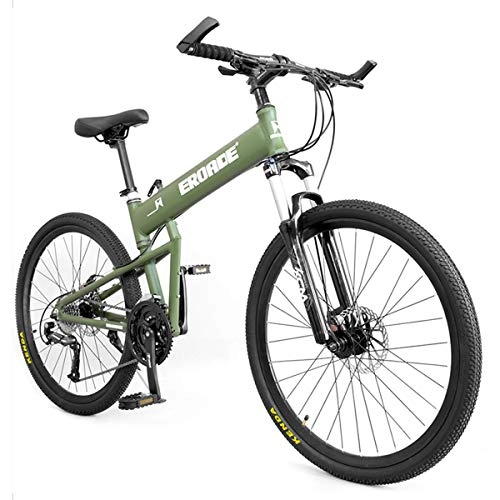 Folding Bike : CLOUDH Folding Outroad Bicycles 24-Speed Bicycle Full Suspension MTB, Aluminum Alloy Hardtail Frame, Dual Disc Brakes, 26 Inch Lightweight Mountain Bike for Outdoor Adventures