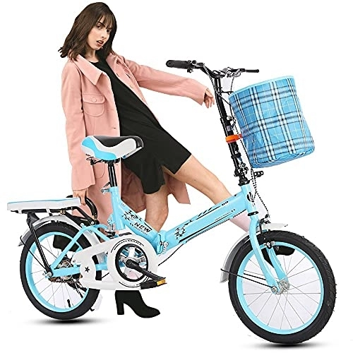 Folding Bike : COKECO 20'' Folding Bike Men And Women Portable Small Adult Folding Bicycle High-carbon Steel Thickened Frame Widened Anti-skid Tires With Shock Absorption All-terrain Application