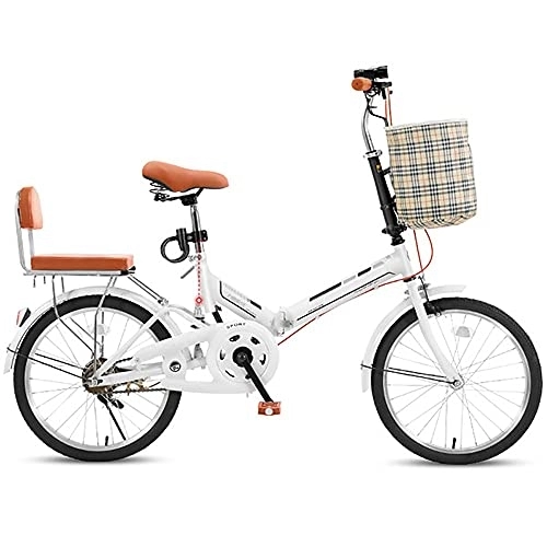 Folding Bike : COKECO 20'' Folding Bike, Ultra-light And Portable Small 6-speed Adult Male And Female Folding Bicycle With Child Safety Seat Maximum Load-bearing 150KG Free Installation