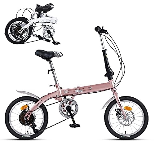 Folding Bike : COKECO Compact Folding Commuter Bicycle 16 / 20 Inch Lightweight Folding Bicycle Adult Portable With 7-speed Variable Speed Mechanical Disc Brake Maximum Load 150KG Urban Commuter Men Women