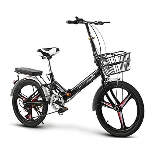 Folding Bike : Compact Folding Bikes Bicycle Adult Student Outdoors Sport Cycling 16 Inch Lightweight City Bike Road Folding Bikes Exercise Variable Speed Dual Disc Brakes Bike for Men and Women
