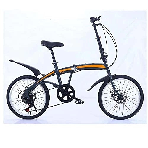 Folding Bike : COUYY 20 inch variable speed double disc brake folding bicycle adult outdoor riding wheel road mountain bike, Black