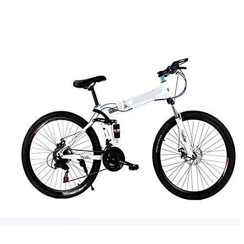 Folding Bike : COUYY Bicycle high carbon steel adult variable speed mountain bike 26 inch double shock absorption cross-country road folding bike