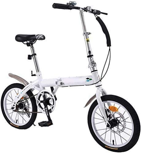 Folding Bike : COUYY Children's 20-inch bicycle folding bike, high-carbon steel frame, dual disc brakes, ultra-light portable variable speed, adult male female students, White