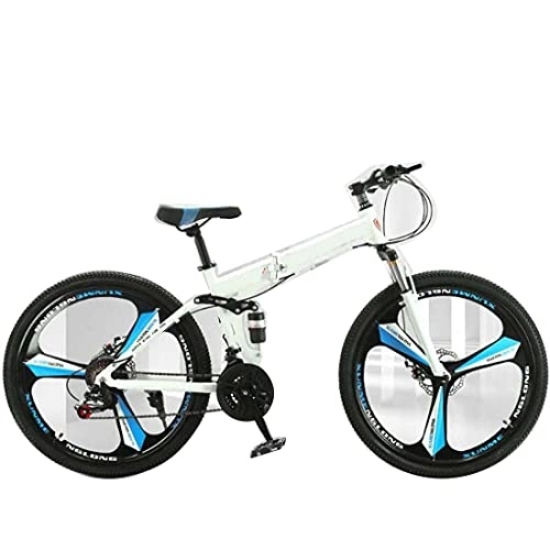 Folding Bike : COUYY Foldable variable speed one-wheel mountain bike 24 inch 26 inch male and female adult student bicycle road bike 21 speed, White, 24