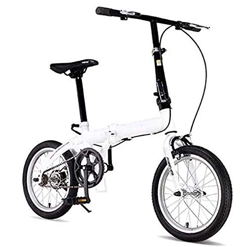 Folding Bike : COUYY Folding bicycles adult men and women ultralight portable bicycles commuters adjustable handlebars and seats aluminum frame single speed 16 inch, Gray