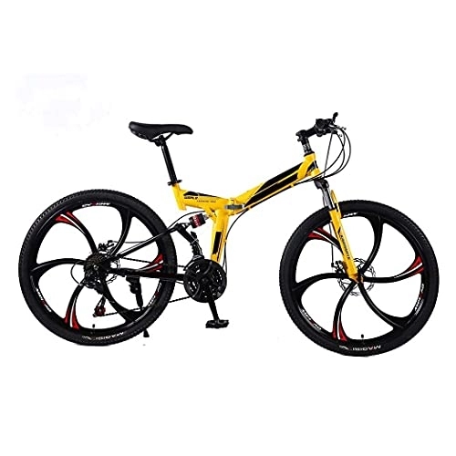 Folding Bike : COUYY Folding mountain bike aluminum alloy 21 / 24 / 27 speed 24 / 26 inch double disc brake bicycle mountain bike male and female off-road bicycle, 24inch, 21speed