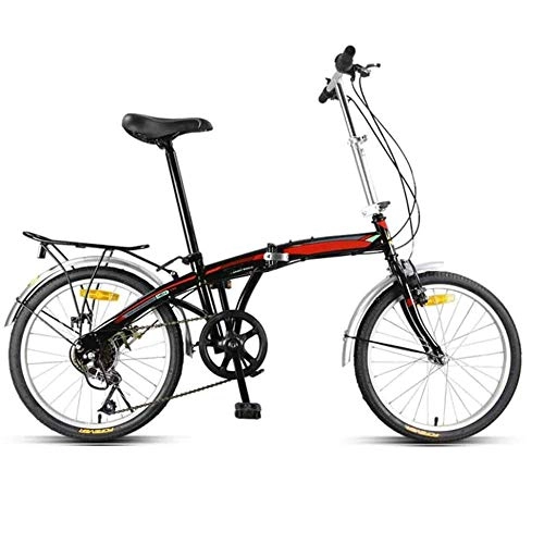 Folding Bike : COUYY Folding system mountain folding bike, city folding bike, one size for men, women, children, suitable for all 7-speed gears, Red
