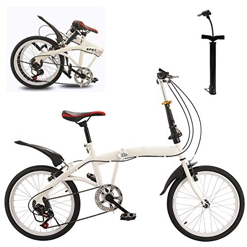 Folding Bike : CXQ 20 Inch Speed Shift Folding Mountain Bike, Comfortable Lightweight Durable Sturdy High-carbon Steel Bike with Adjustable Seat, Suitable for Children and Student