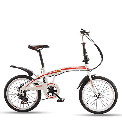 Folding Bike : CXSMKP 20 Inch Folding Bike for Adult, 6 Speed Shimano Gears, Lightweight Iron Frame, Foldable Compact Bicycle with Anti-Skid And Wear-Resistant Tire for Man And Women
