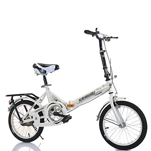 Folding Bike : CXSMKP 20 Inch Folding Bike, Single Speed Dual V Brakes Lightweight Iron Frame, Foldable Compact Bicycle with Anti-Skid And Wear-Resistant Tire for Adults