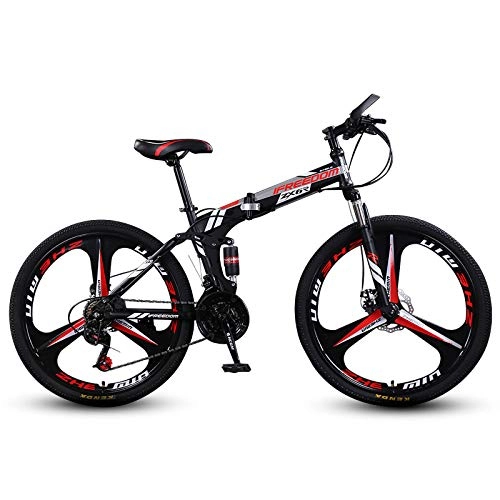 Folding Bike : CXSMKP 26'' Folding Bike, 21 Speed Shimano Gears, Lightweight Iron Frame, Foldable Compact Bicycle with Anti-Skid And Wear-Resistant Tire for Adults