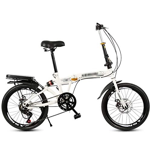Folding Bike : CXSMKP Folding Mountain Bike 20-Inch Wheel, Shock Absorber Design, 6 Speed, Double Disc Brake Full Suspension Anti-Slip Foldable Bikes for Youths And Adults