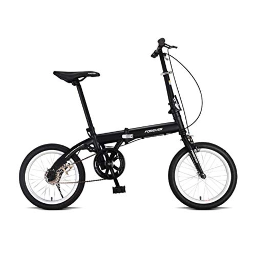 Folding Bike : CYSHAKE Bicycle Folding Road Bike Child Adult Universal Bicycle Small Wheel Mini Bike City Bicycle Comfort Bikes (Color : Black)