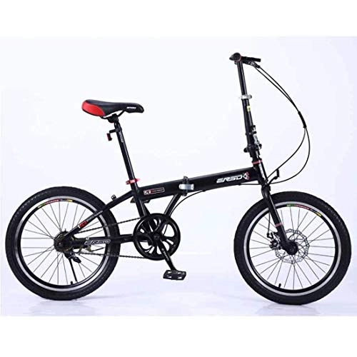 Folding Bike : CYSHAKE Folding Bicycle Children Lightweight men and women Adult Bicycle Ultra Light Portable Student Bicycle Commuting Style 16 Inch Comfort Bikes (Color : Black)