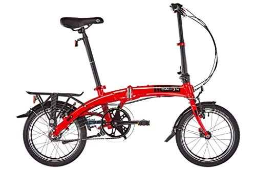 Folding Bike : Dahon Curve i3 974226 Unisex Bicycle Folding Bike 3 Speed 16 Inches Red