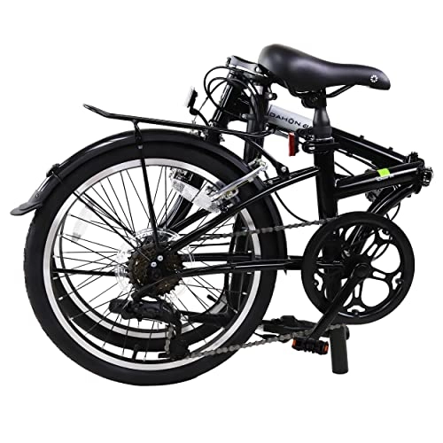 Folding Bike : Dahon Dream D6 Folding Bike, Lightweight Aluminum Frame; 6-Speed Gears; 20” Foldable Bicycle for Adults, Black