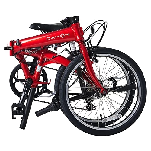 Folding Bike : Dahon VYBE D7 Folding Bike, Lightweight Aluminum Frame; 7-Speed Gears; 20” Foldable Bicycle for Adults, Red