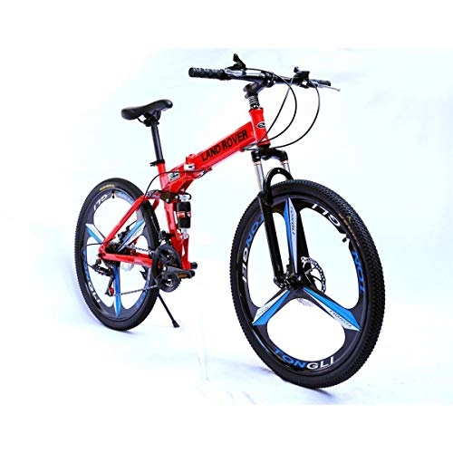 Folding Bike : Dapang Foiding Mountain Bike, Featuring Medium Steel Frame and 26-Inch Wheels with Mechanical Disc Brakes, 27-Speed Shimano Drivetrain, in Multiple Colors, Red, 24speed