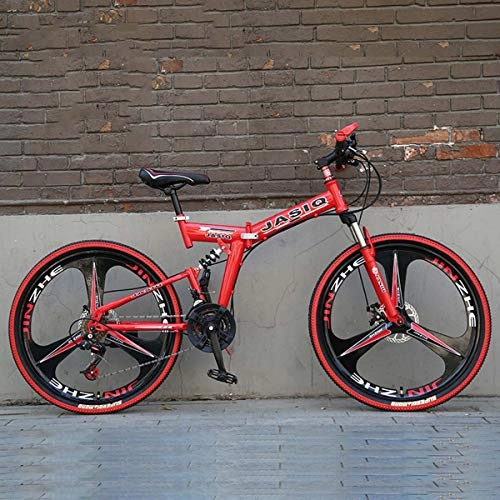 Folding Bike : Dapang Foldable Portable Bicycle, 26 Inch Mountain Bike with 27-Speed Shimano Variable Speed Bicycle for Height 120-145cm, 13, 27Speed