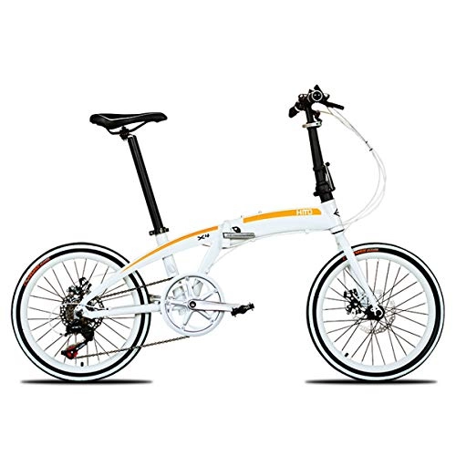 Folding Bike : Dapang Folding Bike, Citybike Commuter Bike with 20 Inches 6-Spoke Wheels MTB Suspension Bicycle, Orange, Spokewheel