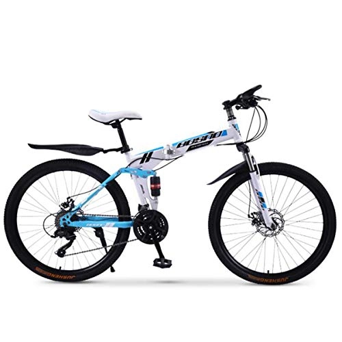 Folding Bike : Dapang Full Dual-Suspension Mountain Bike, Featuring Steel Frame and 26-Inch Wheels with Mechanical Disc Brakes, 24-Speed Shimano Drivetrain, in Multiple Colors, 1, 21speed
