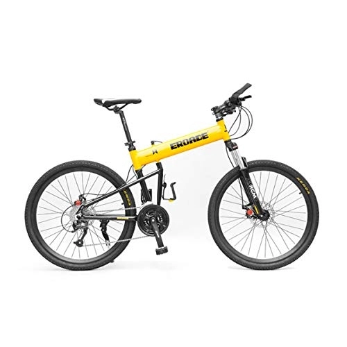 Folding Bike : Dapang Lightweight Folding 27 speeds Mountain Bikes Bicycles Shimano Alloy Stronger Frame Disc Brake, Yellow