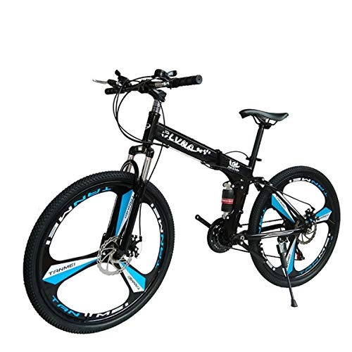 Folding Bike : Dapang Mountain Bike 27 Speed Steel Frame 26 Inches 3-Spoke Wheels Dual Suspension Folding Bike Blackwhite, 8, 24speed