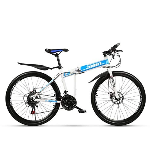 Folding Bike : Dapang Mountain Bike 30 Speed Steel Frame 26 Inches 3-Spoke Wheels Dual Suspension Folding Bike, 7, 24speeds
