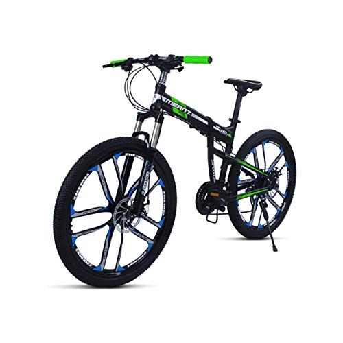 Folding Bike : Dapang Mountain Bike Black / Blue, 17" inch Aluminum alloy frame, 27-speed Shimano rear derailleur and micro-shift rotational shifters stron, Green