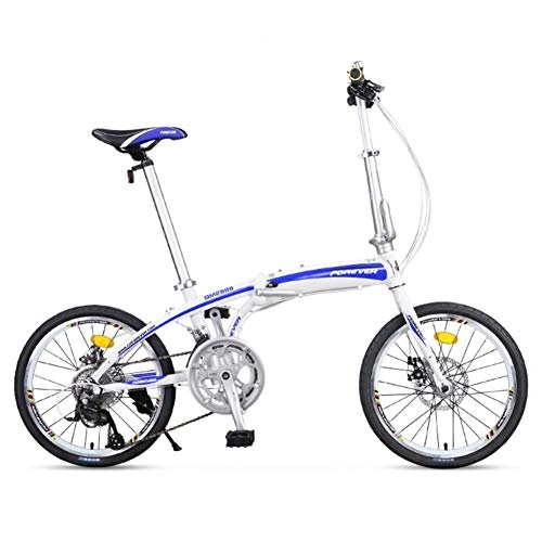 Folding Bike : DBSCD Adults Folding Bicycles, Foldable Bikes Lightweight Portable Men And Women 16 Speed Foldable Bicycle