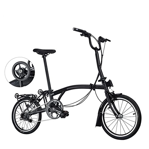 Folding Bike : ddzxc Electric Bicycles Three-Stage Folding Bike Portable Exercise Bike Outdoor Travel 9 Speed Bike Adult Bicycle Bicycle (Black)